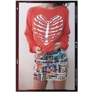 Wildfox - Skeleton heart red Sweatshirt / S